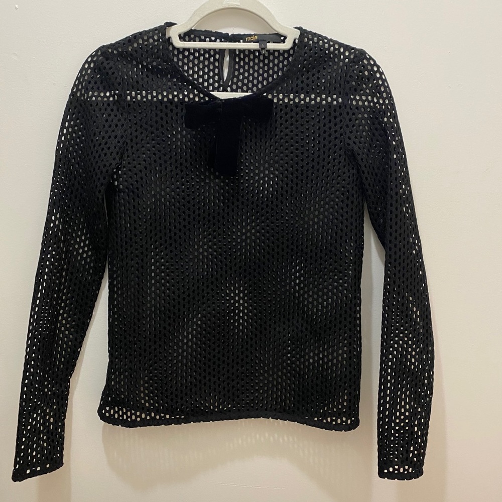 Maje mesh bow top